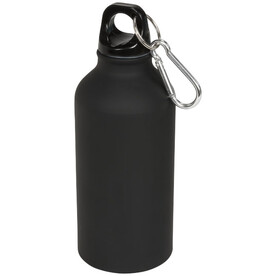 Oregon matte 400 ml Trinkflasche mit Karabiner, schwarz bedrucken, Art.-Nr. 10055900