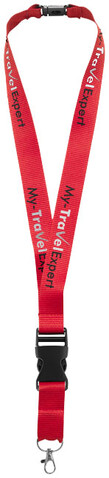 Yogi Lanyard mit Sicherheitsverschluss, rot bedrucken, Art.-Nr. 10213000 Yogi Lanyard mit Sicherheitsverschluss, rot bedrucken, Art.-Nr. 10213000