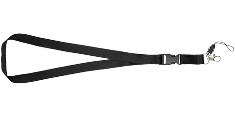 Sagan Lanyard mit abnehmbarer Schnalle und Handyband, schwarz bedrucken, Art.-Nr. 10250801 Sagan Lanyard mit abnehmbarer Schnalle und Handyband, schwarz bedrucken, Art.-Nr. 10250801