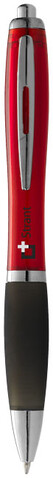 Nash Kugelschreiber farbig mit schwarzem Griff (schwarze Mine), rot, schwarz bedrucken, Art.-Nr. 10608500 Nash Kugelschreiber farbig mit schwarzem Griff (schwarze Mine), rot, schwarz bedrucken, Art.-Nr. 10608500