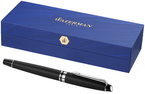 Waterman Expert Tintenroller (schwarze Mine), schwarz, silber bedrucken, Art.-Nr. 10650605 Waterman Expert Tintenroller (schwarze Mine), schwarz, silber bedrucken, Art.-Nr. 10650605