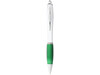 Nash Kugelschreiber weiß mit farbigem Griff, weiss, grün bedrucken, Art.-Nr. 10690001
