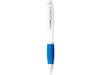 Nash Kugelschreiber weiß mit farbigem Griff, weiss, aquablau bedrucken, Art.-Nr. 10690006