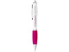 Nash Kugelschreiber weiß mit farbigem Griff, weiss, rosa bedrucken, Art.-Nr. 10690007