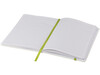 Spectrum weißes A5 Notizbuch mit farbigem Gummiband, weiss, limone bedrucken, Art.-Nr. 10713503