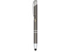 Moneta Kugelschreiber mit Metall Touchpen, silber, grau bedrucken, Art.-Nr. 10729804