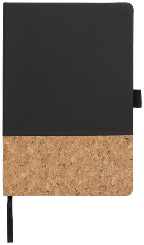 Evora A5 Notizbuch Thermo PU mit Kork, schwarz bedrucken, Art.-Nr. 10732000