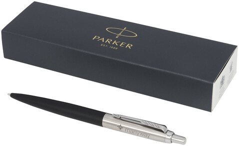 Parker Jotter XL matt mit Kugelschreiber mit Chromverzierung (blaue Mine), schwarz bedrucken, Art.-Nr. 10732700 Parker Jotter XL matt mit Kugelschreiber mit Chromverzierung (blaue Mine), schwarz bedrucken, Art.-Nr. 10732700