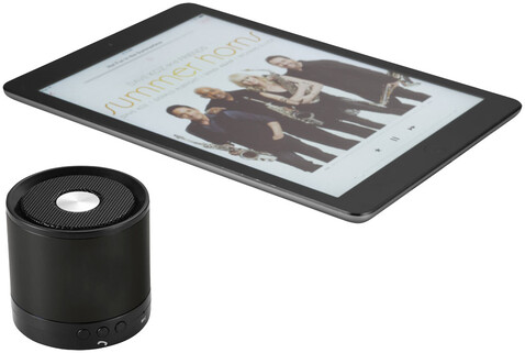 Greedo Bluetooth® Aluminium Lautsprecher, schwarz bedrucken, Art.-Nr. 10826400