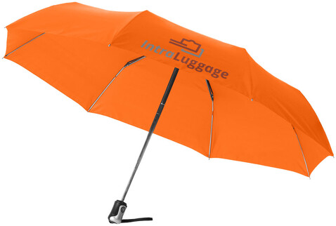 Alex 21,5" Vollautomatik Kompaktregenschirm, orange bedrucken, Art.-Nr. 10901611 Alex 21,5" Vollautomatik Kompaktregenschirm, orange bedrucken, Art.-Nr. 10901611