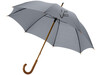 Jova 23" Regenschirm mit Holzstange und -griff, grau bedrucken, Art.-Nr. 10906805