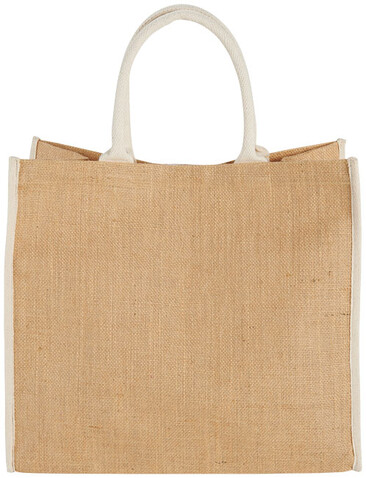Harry farbige Jute Tragetasche 25L, natur, weiss bedrucken, Art.-Nr. 12018200
