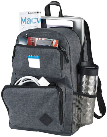 Graphite Deluxe 15" Laptop-Rucksack 20L, heather grau bedrucken, Art.-Nr. 12019000 Graphite Deluxe 15" Laptop-Rucksack 20L, heather grau bedrucken, Art.-Nr. 12019000
