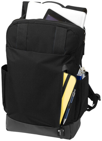 Compu 15,6" Laptop-Rucksack 14L, schwarz bedrucken, Art.-Nr. 12023300