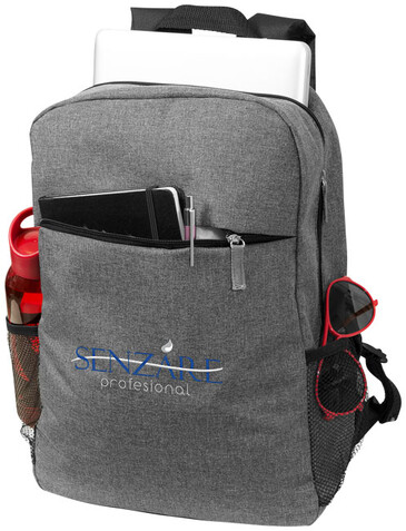 Hoss 15" Laptoprucksack 18L, heather mediumgrau bedrucken, Art.-Nr. 12024700