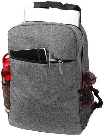 Hoss 15" Laptoprucksack 18L, heather mediumgrau bedrucken, Art.-Nr. 12024700