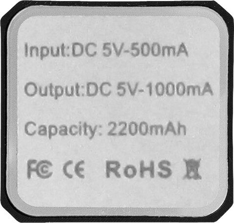 Volt 2200 mAh Powerbank, schwarz bedrucken, Art.-Nr. 12349200 Volt 2200 mAh Powerbank, schwarz bedrucken, Art.-Nr. 12349200