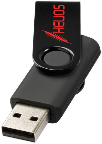 Rotate-Metallic 4 GB USB-Stick, schwarz bedrucken, Art.-Nr. 12350800