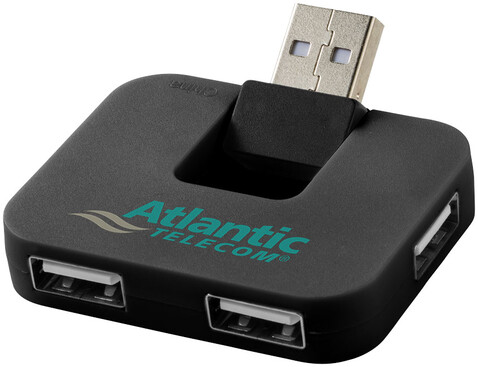 Gaia USB Hub mit 4 Anschlüssen, schwarz bedrucken, Art.-Nr. 12359800 Gaia USB Hub mit 4 Anschlüssen, schwarz bedrucken, Art.-Nr. 12359800