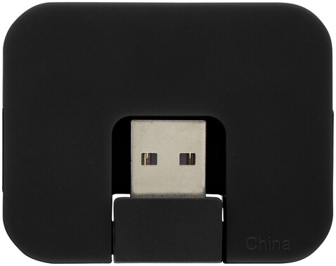 Gaia USB Hub mit 4 Anschlüssen, schwarz bedrucken, Art.-Nr. 12359800 Gaia USB Hub mit 4 Anschlüssen, schwarz bedrucken, Art.-Nr. 12359800