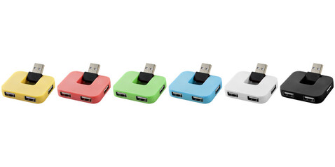 Gaia USB Hub mit 4 Anschlüssen, schwarz bedrucken, Art.-Nr. 12359800 Gaia USB Hub mit 4 Anschlüssen, schwarz bedrucken, Art.-Nr. 12359800