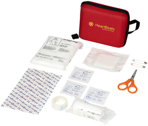 Healer 16-teiliges Erste-Hilfe-Set, rot, weiss bedrucken, Art.-Nr. 12601100