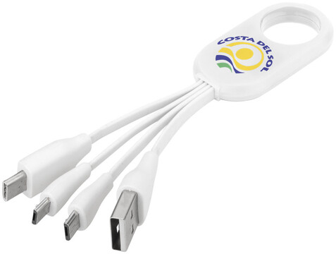 Troup 4-in-1-Ladekabel mit Typ C Spitze, weiss bedrucken, Art.-Nr. 13421401