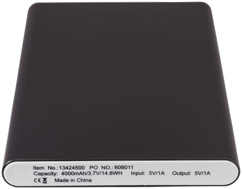 Pep 4000 mAh Powerbank, schwarz bedrucken, Art.-Nr. 13424500 Pep 4000 mAh Powerbank, schwarz bedrucken, Art.-Nr. 13424500