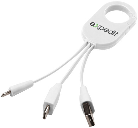 Troop 3-in-1 Ladekabel, weiss bedrucken, Art.-Nr. 13499301