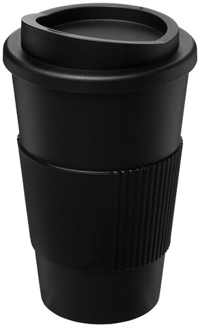 Americano® 350 ml Isolierbecher mit Schutzring, schwarz bedrucken, Art.-Nr. 21000200 Americano® 350 ml Isolierbecher mit Schutzring, schwarz bedrucken, Art.-Nr. 21000200