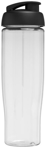 H2O Active® Tempo 700 ml Sportflasche mit Klappdeckel, transparent, schwarz bedrucken, Art.-Nr. 21004000