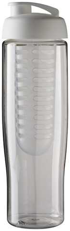 H2O Active® Tempo 700 ml Sportflasche mit Klappdeckel und Infusor, transparent, weiss bedrucken, Art.-Nr. 21004100