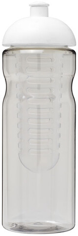 H2O Active® Base 650 ml Sportflasche mit Stülpdeckel und Infusor, transparent, weiss bedrucken, Art.-Nr. 21004800