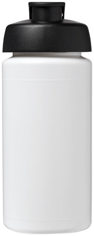 Baseline® Plus grip 500 ml Sportflasche mit Klappdeckel, weiss, schwarz bedrucken, Art.-Nr. 21007200 Baseline® Plus grip 500 ml Sportflasche mit Klappdeckel, weiss, schwarz bedrucken, Art.-Nr. 21007200