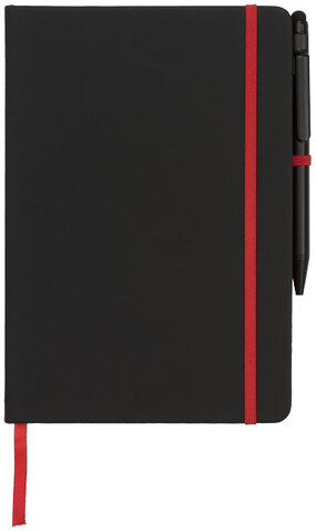 Noir Edge A5 Notizbuch mit farbigem Rand, schwarz, rot bedrucken, Art.-Nr. 21021004 Noir Edge A5 Notizbuch mit farbigem Rand, schwarz, rot bedrucken, Art.-Nr. 21021004