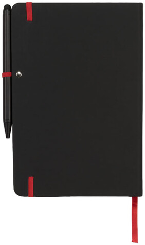 Noir Edge A5 Notizbuch mit farbigem Rand, schwarz, rot bedrucken, Art.-Nr. 21021004 Noir Edge A5 Notizbuch mit farbigem Rand, schwarz, rot bedrucken, Art.-Nr. 21021004