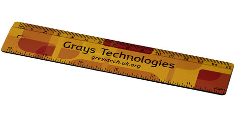 Terran 15 cm Lineal aus 100 % recyceltem Kunststoff, schwarz bedrucken, Art.-Nr. 21053400