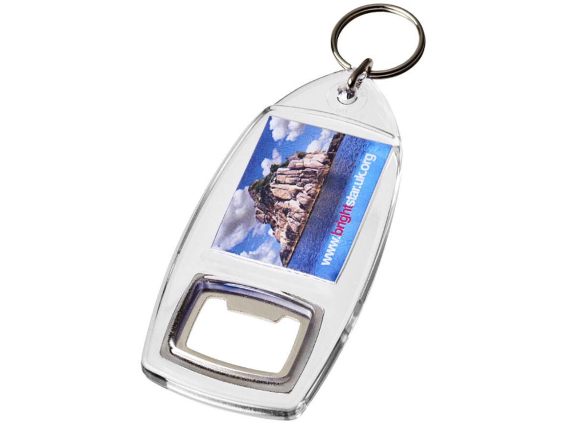 Jibe R1 Flaschenöffner Schlüsselanhänger, transparent klar bedrucken, Art.-Nr. 21055000