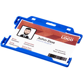 Vega Kartenhalter aus Kunststoff, blau bedrucken, Art.-Nr. 21060201