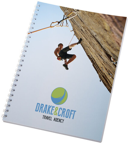 Desk-Mate® A4 Notizbuch mit Spiralbindung, weiss bedrucken, Art.-Nr. 21250002