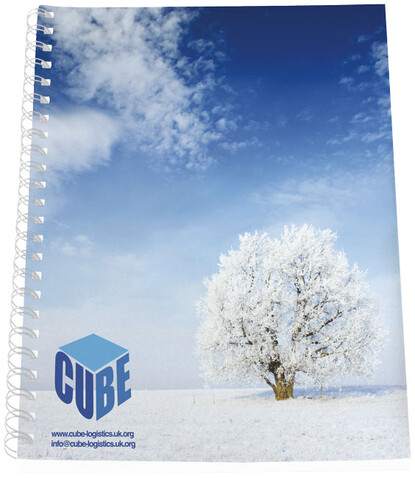 Desk-Mate® A4 Notizbuch mit Kunststoff Cover und Spiralbindung, weiss bedrucken, Art.-Nr. 21270000 Desk-Mate® A4 Notizbuch mit Kunststoff Cover und Spiralbindung, weiss bedrucken, Art.-Nr. 21270000