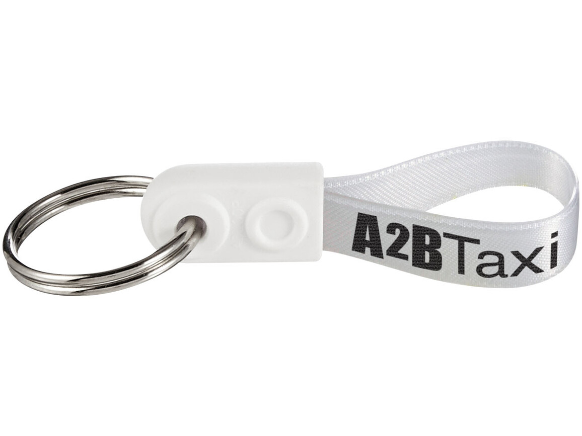 Ad-Loop® Mini Schlüsselanhänger, weiss bedrucken, Art.-Nr. 21277100