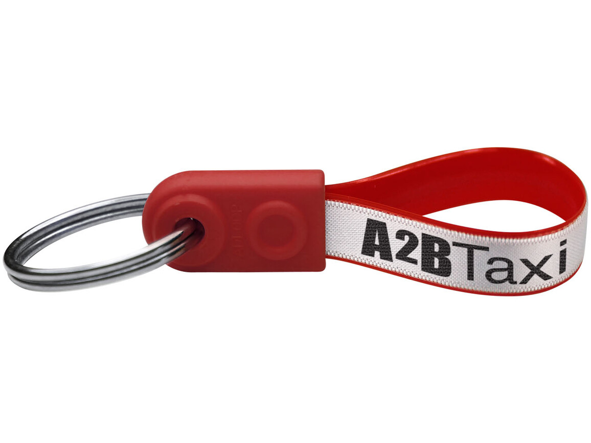 Ad-Loop® Mini Schlüsselanhänger, rot bedrucken, Art.-Nr. 21277103