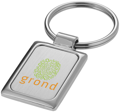 Sergio Rechteckiger Schlüsselanhänger, silber bedrucken, Art.-Nr. 19538050 Sergio Rechteckiger Schlüsselanhänger, silber bedrucken, Art.-Nr. 19538050