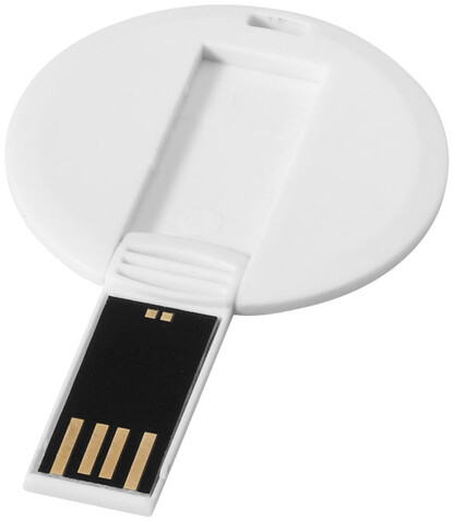 Round Credit Card USB-Stick, weiss, 1GB bedrucken, Art.-Nr. 1Z30462D
