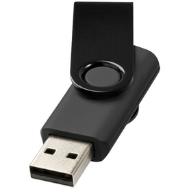 Rotate Metallic USB-Stick, schwarz, 1GB bedrucken, Art.-Nr. 1Z42000D