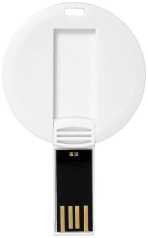 Round Credit Card USB-Stick, weiss, 1GB bedrucken, Art.-Nr. 1Z30462D