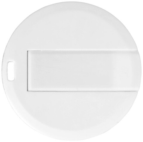 Round Credit Card USB-Stick, weiss, 1GB bedrucken, Art.-Nr. 1Z30462D
