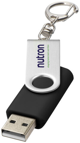 Rotate mit Schlüsselanhänger USB-Stick, schwarz, 1GB bedrucken, Art.-Nr. 1Z40000D