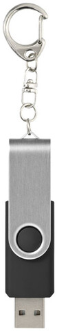 Rotate mit Schlüsselanhänger USB-Stick, schwarz, 1GB bedrucken, Art.-Nr. 1Z40000D